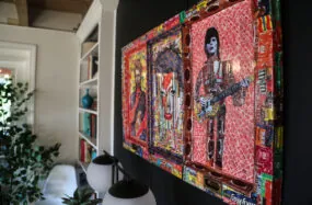 Colorful wall art with music and portrait themes at Mercury